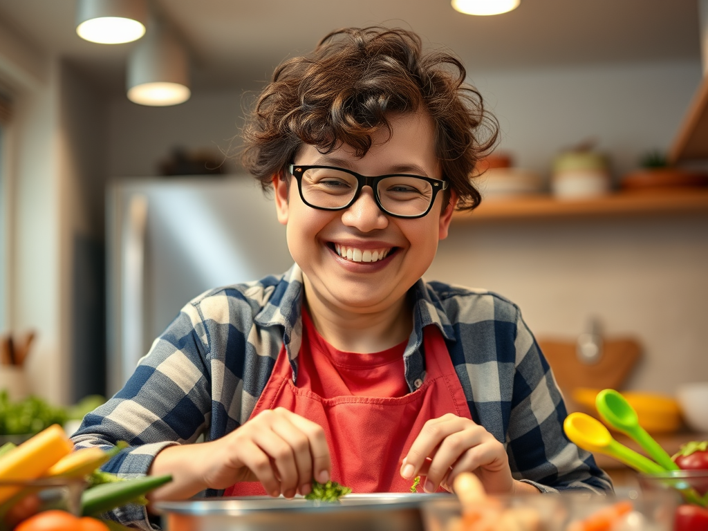 A bright and welcoming living room filled with adaptive equipment like a modern, polished wood grab bar and a neatly folded wheelchair blanket atop a plush, supportive armchair. The space is organized, with cozy textiles and vivid accents such as a cheerful teal throw pillow. Soft, natural daylight pours in from an oversized window, illuminating the adaptive devices and creating subtle, warm highlights amid gentle shadows. The atmosphere is serene and empowering, emphasizing independence and accessibility. Shot from eye level with a balanced, centered composition, the image features sharp focus and clean, modern photographic realism, making it ideal for a nonprofit disability support site.